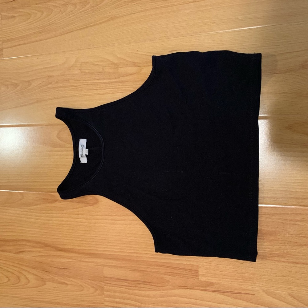Madewell cropped tank top black xs